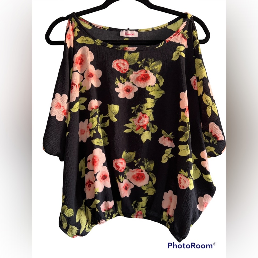 Vivace Cold shoulder Rose Top